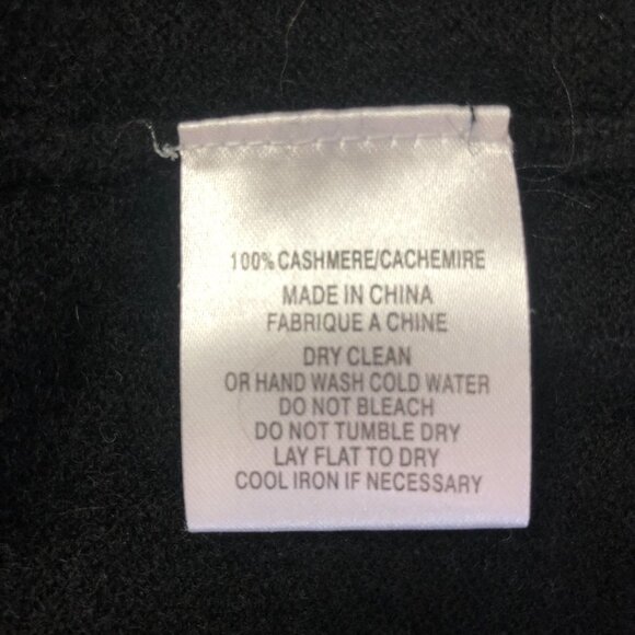 LG Cashmere Black Cardigan With Black & Silver Rhinestones Size M/L - Picture 6 of 10